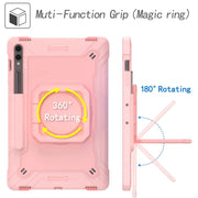 For Samsung Galaxy Tab S9 FE+ / S9+ Handle Robot Silicone Hybrid PC Tablet Case(Rose Gold)