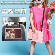 For Samsung Galaxy Tab S9 FE+ / S9+ Handle Robot Silicone Hybrid PC Tablet Case(Rose Gold)
