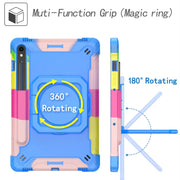 For Samsung Galaxy Tab S9 FE / S9 Handle Robot Silicone Hybrid PC Tablet Case(Camouflage Blue)