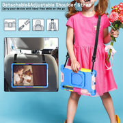 For Samsung Galaxy Tab S9 FE / S9 Handle Robot Silicone Hybrid PC Tablet Case(Camouflage Blue)