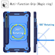 For Samsung Galaxy Tab S9 FE / S9 Handle Robot Silicone Hybrid PC Tablet Case(Navy Blue Blue)