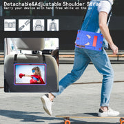 For Samsung Galaxy Tab S9 FE+ / S9+ Fold-Holder Spider Silicone Hybrid PC Tablet Case(Blue Red)