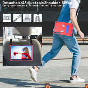 For Samsung Galaxy Tab S9 FE+ / S9+ Fold-Holder Spider Silicone Hybrid PC Tablet Case(Red Blue)