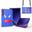 For Samsung Galaxy Tab S9 FE / S9 Fold-Holder Spider Silicone Hybrid PC Tablet Case(Blue Red) - Galaxy Tab S9 Cases by PMC Jewellery | Online Shopping South Africa | PMC Jewellery | Buy Now Pay Later Mobicred