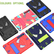 For Samsung Galaxy Tab S9 FE / S9 Fold-Holder Spider Silicone Hybrid PC Tablet Case(Black)