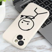 For iPhone 6s / 6 Stickman Pattern Liquid Silicone Phone Case(White)