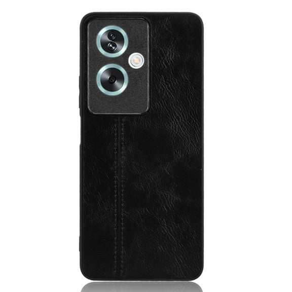 For OPPO A79 5G Cow Pattern Sewing Back Cover Phone Case(Black)
