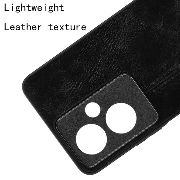 For OPPO A79 5G Cow Pattern Sewing Back Cover Phone Case(Black)