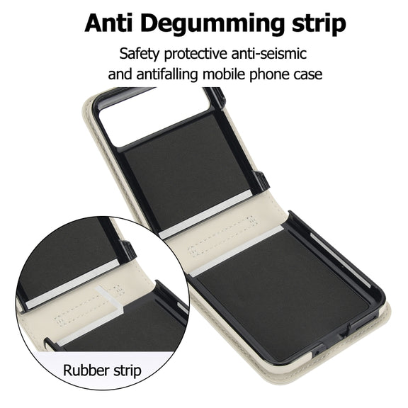 For Motorola Razr 40 Rhombic Texture Phone Case with Long & Short Lanyard(White)