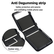 For Motorola Razr 40 Rhombic Texture Phone Case with Long & Short Lanyard(Black)