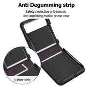 For Motorola Razr 40 Rhombic Texture Phone Case with Long & Short Lanyard(Dark Purple)