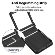 For Motorola Razr 40 Ultra Rhombic Texture Phone Case with Long & Short Lanyard(Black)