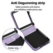 For Motorola Razr 40 Ultra Rhombic Texture Phone Case with Long & Short Lanyard(Light Purple)