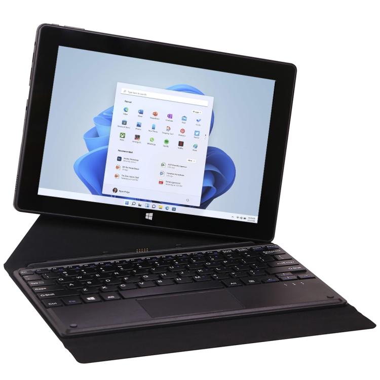 HONGSAMDE 10.1 inch 2 in 1 Tablet PC, 6GB+64GB, Windows 11, Intel Celeron J4105 Quad Core with Keyboard(Black)