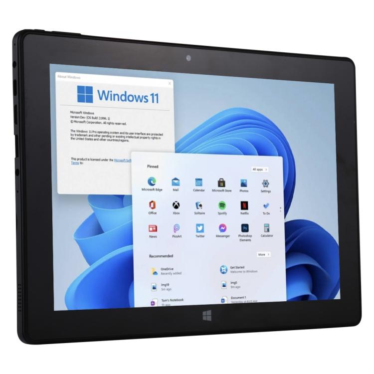 HONGSAMDE 10.1 inch 2 in 1 Tablet PC, 6GB+64GB, Windows 11, Intel Celeron J4105 Quad Core with Keyboard(Black)