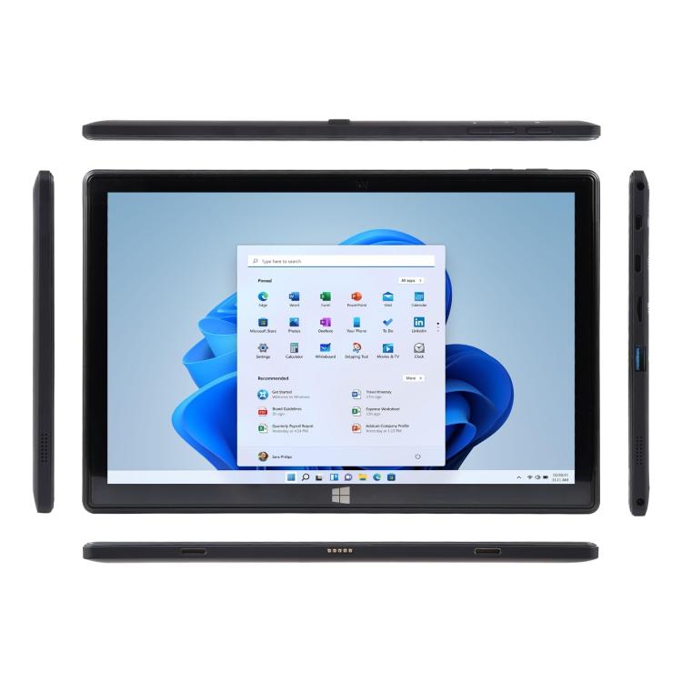 HONGSAMDE 10.1 inch 2 in 1 Tablet PC, 6GB+64GB, Windows 11, Intel Celeron J4105 Quad Core with Keyboard(Black)