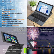 HONGSAMDE 10.1 inch 2 in 1 Tablet PC, 6GB+64GB, Windows 11, Intel Celeron J4105 Quad Core with Keyboard(Black)