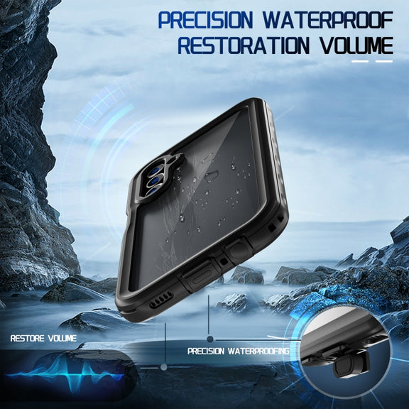 For Samsung Galaxy A15 5G RedPepper 360 Full Body Rugged IP68 Water-resistant Phone Case(Black)
