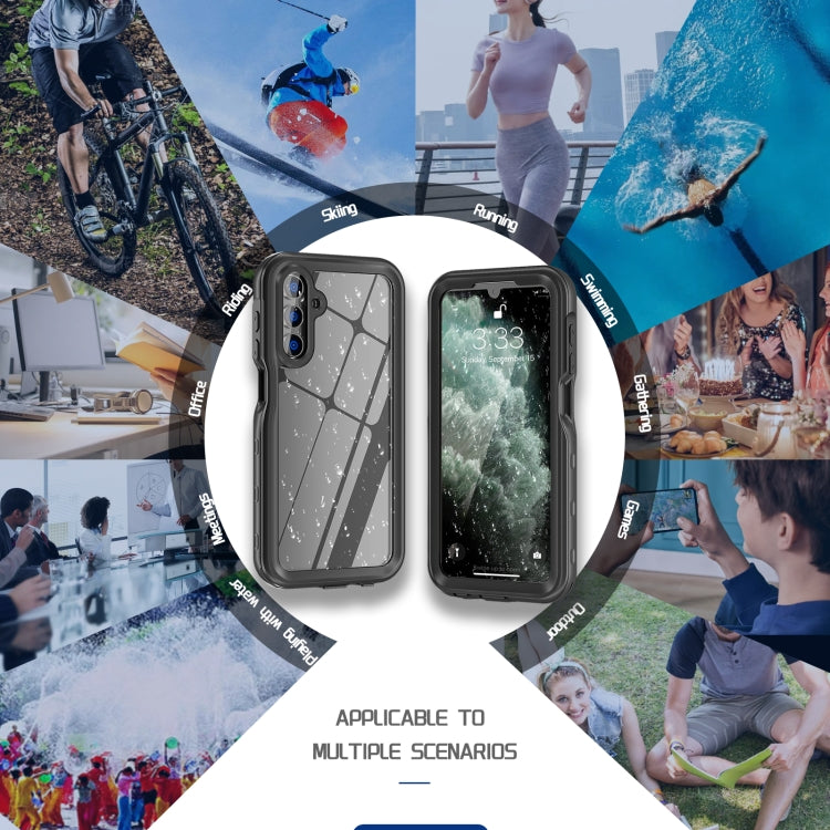 For Samsung Galaxy A15 5G RedPepper 360 Full Body Rugged IP68 Water-resistant Phone Case(Black)