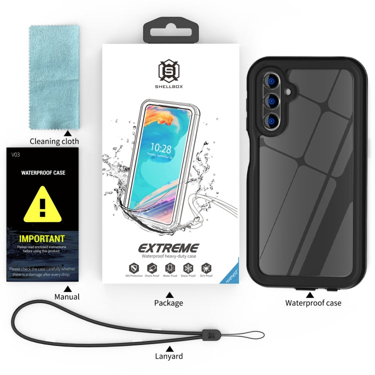 For Samsung Galaxy A15 5G RedPepper 360 Full Body Rugged IP68 Water-resistant Phone Case(Black)