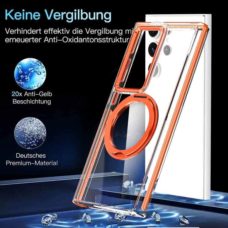 For Samsung Galaxy S24+ 5G Magnetic 360 Degree Rotating Holder Phone Case(Blue)