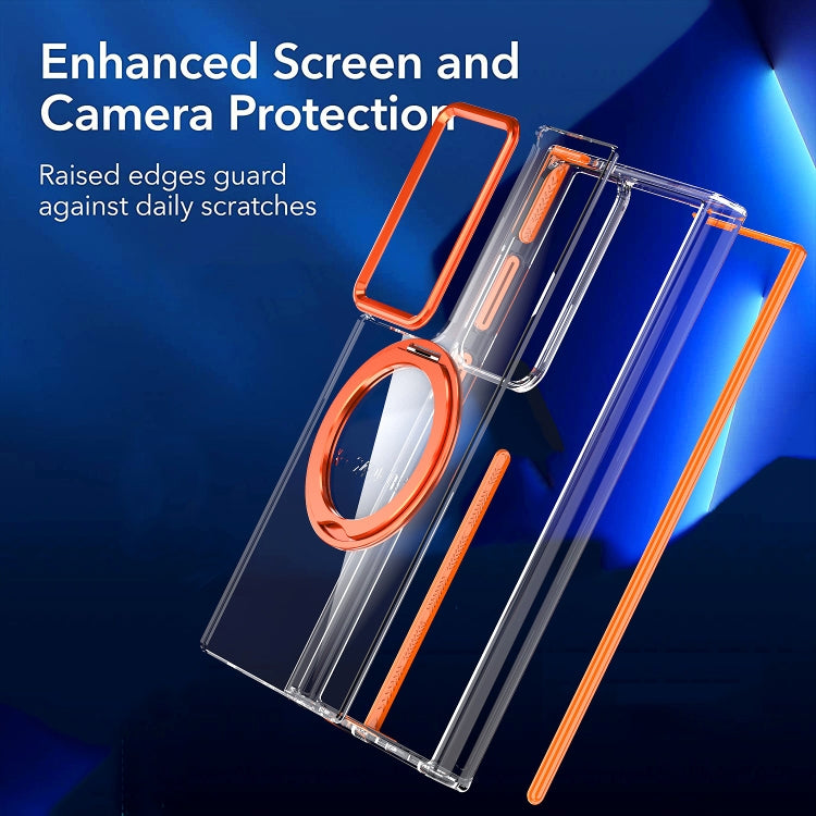 For Samsung Galaxy S24+ 5G Magnetic 360 Degree Rotating Holder Phone Case(Orange)