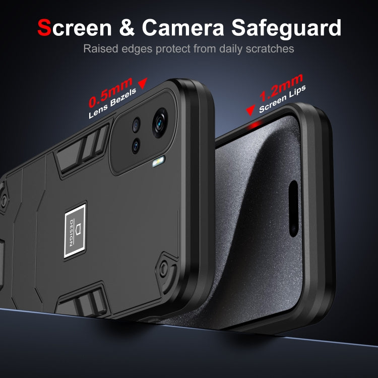 For Honor 90 Lite 2 in 1 Shockproof Phone Case(Black)