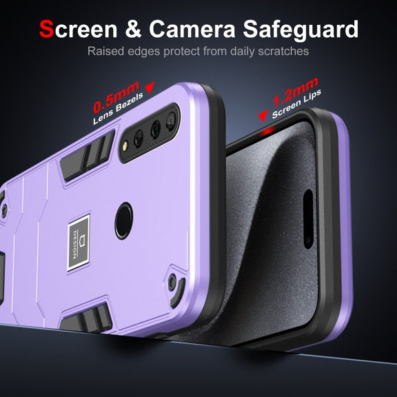For Huawei Y9 Prime 2019 2 in 1 Shockproof Phone Case(Purple)