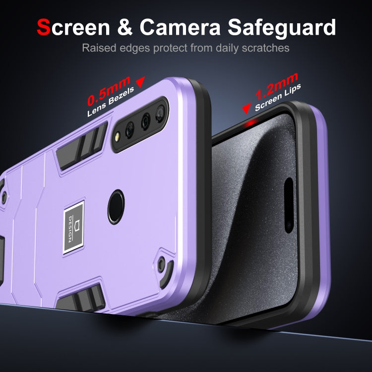 For Huawei Y9 Prime 2019 2 in 1 Shockproof Phone Case(Purple)
