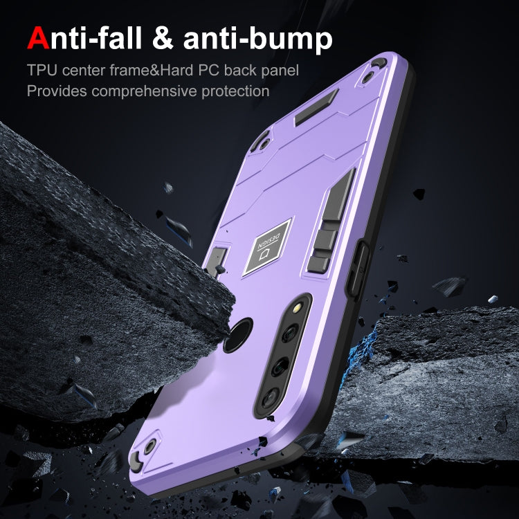For Huawei Y9 Prime 2019 2 in 1 Shockproof Phone Case(Purple)