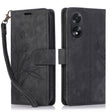 For OPPO A18 / A38 Orchid Butterfly Embossed Leather Phone Case(Black) - A18 Cases by PMC TechLife | Online Shopping South Africa | PMC TechLife | Buy Now Pay Later Mobicred