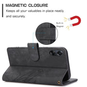 For OPPO A18 / A38 Orchid Butterfly Embossed Leather Phone Case(Black)