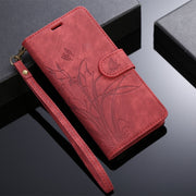For OPPO A98 5G Orchid Butterfly Embossed Leather Phone Case(Red)