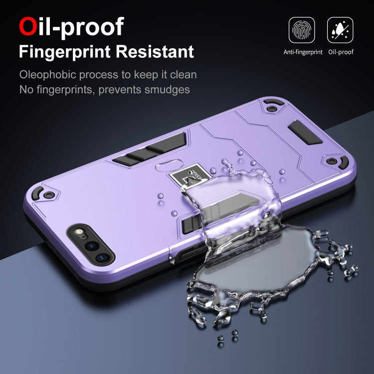 For iPhone 8 Plus / 7 Plus 2 in 1 Shockproof Phone Case(Purple)