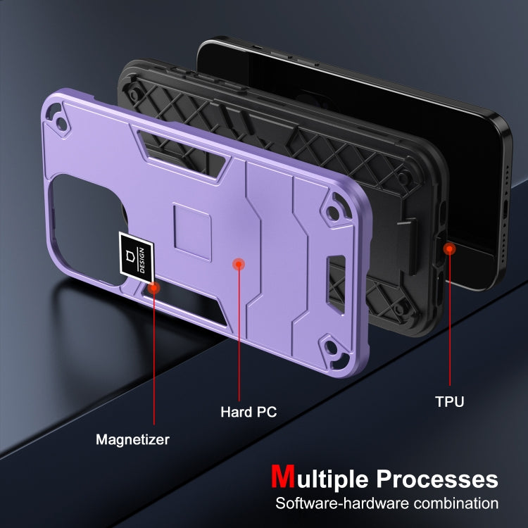 For iPhone 8 Plus / 7 Plus 2 in 1 Shockproof Phone Case(Purple)