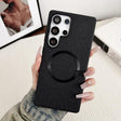 For Samsung Galaxy S25 Ultra 5G Magsafe Magnetic Ring Cloth Texture Phone Case(Black) - Galaxy S25 Ultra 5G Cases by PMC TechLife | Online Shopping South Africa | PMC TechLife | Buy Now Pay Later Mobicred