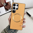 For Samsung Galaxy S25 Ultra 5G Magsafe Magnetic Ring Cloth Texture Phone Case(Orange) - Galaxy S25 Ultra 5G Cases by PMC TechLife | Online Shopping South Africa | PMC TechLife | Buy Now Pay Later Mobicred