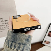 For Samsung Galaxy S25 Ultra 5G Magsafe Magnetic Ring Cloth Texture Phone Case(Orange)