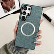 For Samsung Galaxy S25 Ultra 5G Magsafe Magnetic Ring Cloth Texture Phone Case(Green) - Galaxy S25 Ultra 5G Cases by PMC TechLife | Online Shopping South Africa | PMC TechLife | Buy Now Pay Later Mobicred