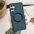 For Samsung Galaxy S25+ 5G Magsafe Magnetic Ring Cloth Texture Phone Case(Blue) - Galaxy S25+ 5G Cases by PMC TechLife | Online Shopping South Africa | PMC TechLife | Buy Now Pay Later Mobicred