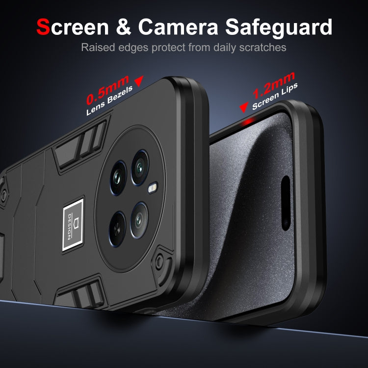 For Realme 12 Pro 2 in 1 Shockproof Phone Case(Black)