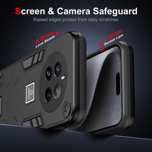For Realme 12 Pro 2 in 1 Shockproof Phone Case(Black)