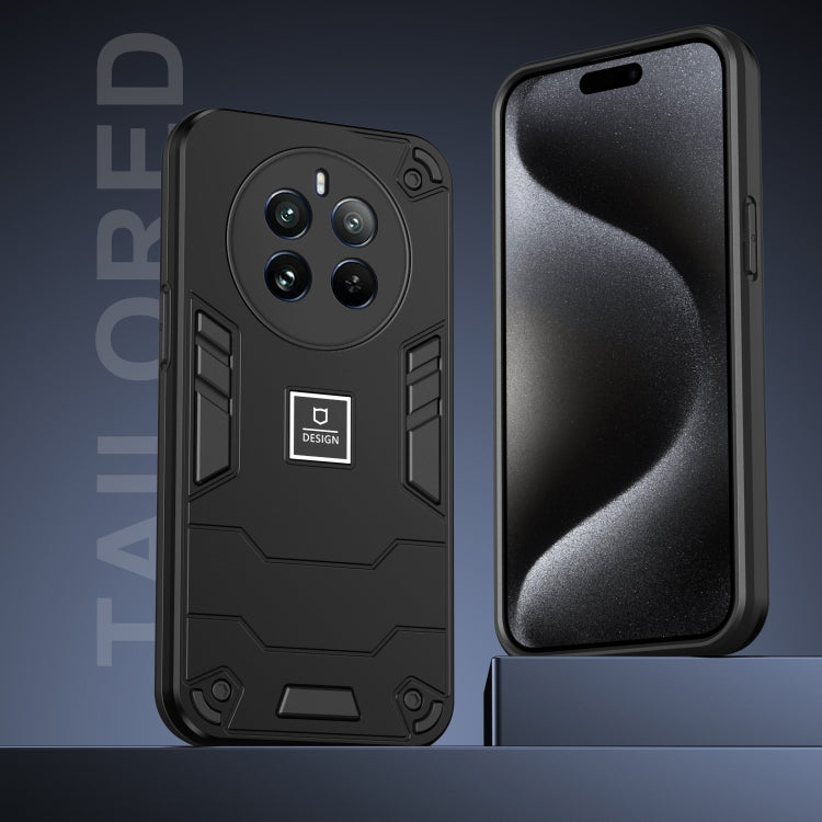 For Realme 12 Pro 2 in 1 Shockproof Phone Case(Black)