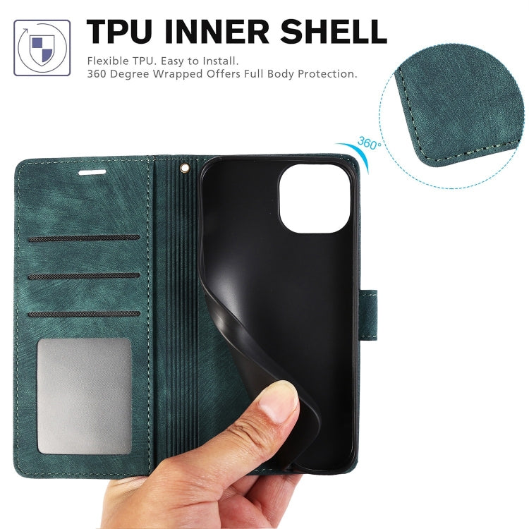 For iPhone 16 Pro Orchid Butterfly Embossed Leather Phone Case(Green)