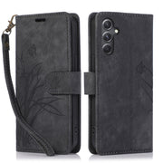 For Samsung Galaxy S24+ / S25+ 5G Orchid Butterfly Embossed Leather Phone Case(Black)