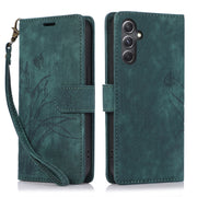 For Samsung Galaxy S24+ / S25+ 5G Orchid Butterfly Embossed Leather Phone Case(Green)