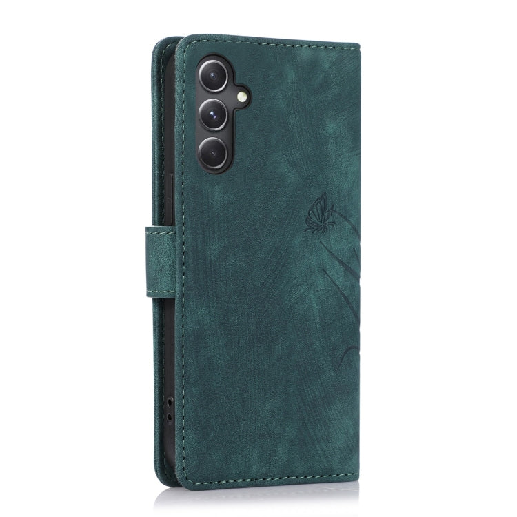 For Samsung Galaxy S24+ / S25+ 5G Orchid Butterfly Embossed Leather Phone Case(Green)