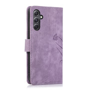 For Samsung Galaxy S24+ / S25+ 5G Orchid Butterfly Embossed Leather Phone Case(Purple)