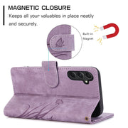 For Samsung Galaxy S24+ / S25+ 5G Orchid Butterfly Embossed Leather Phone Case(Purple)