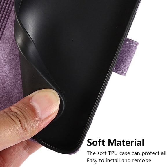 For Samsung Galaxy S24+ / S25+ 5G Orchid Butterfly Embossed Leather Phone Case(Purple)
